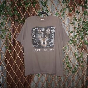 XL-Vintage Y2K Lake Tahoe 1990s souvenir nature wolf T-shirt